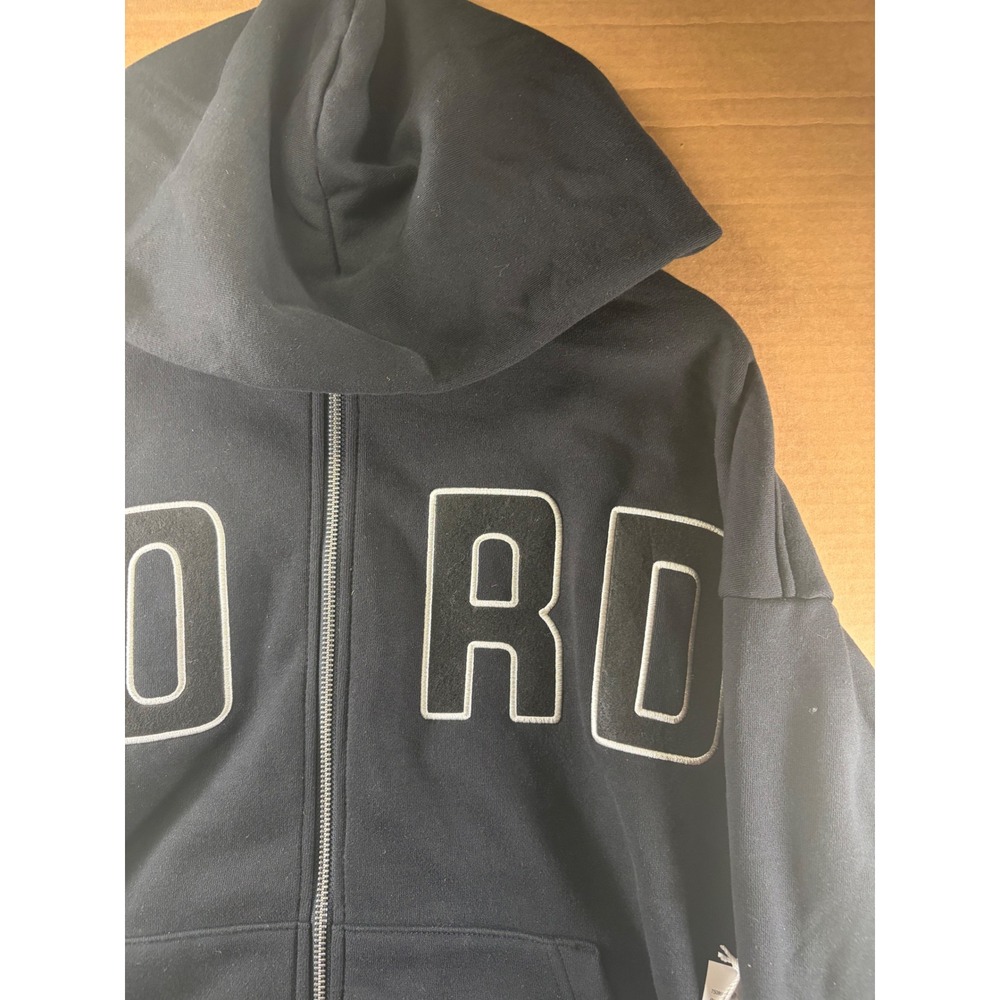 Ford PacSun Hoodie Mens Medium Black Zip Up Sweatshirt New Oversized Graphic - Picture 5 of 11